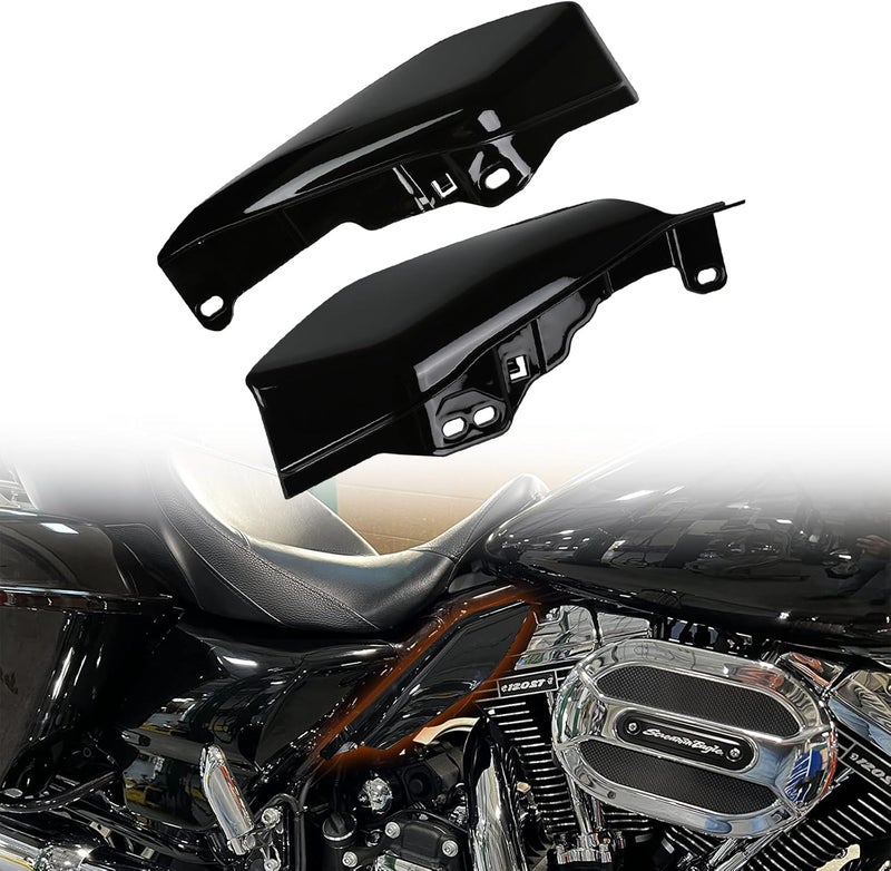MOCODUO Motorcycle Mid Frame Air Deflectors Heat Shields Kits Fit for Harley Davidson Touring Street Glide Road Glide Electra Glide Road King Ultra Limited Tri Glide CVO 2009-2024 Gloss Black - Image 2